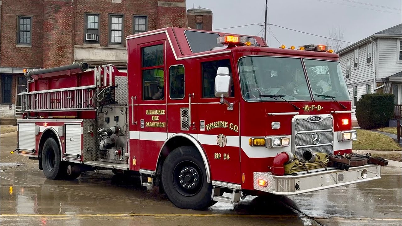 Milwaukee Fire Department Engine 34 Responding 4-2-25 - YouTube