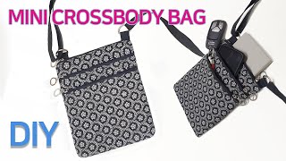 DIY mini crossbody bag/Flat crossbody bag/납작한 지퍼크로스백 만들기