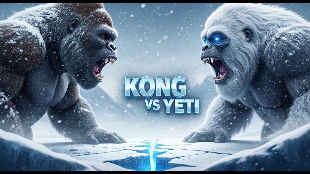 Giant Gorilla vs Yeti in Frozen Mountains