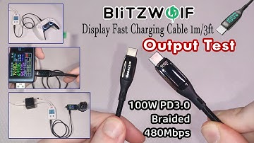 BlitzWolf 100W 1m Type-C Cable with Power LED Display | Output Test