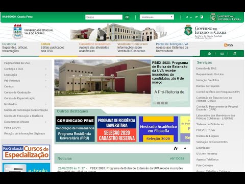 Tutorial Sistema da Universidade Estadual Vale do Acaraú (UVA)
