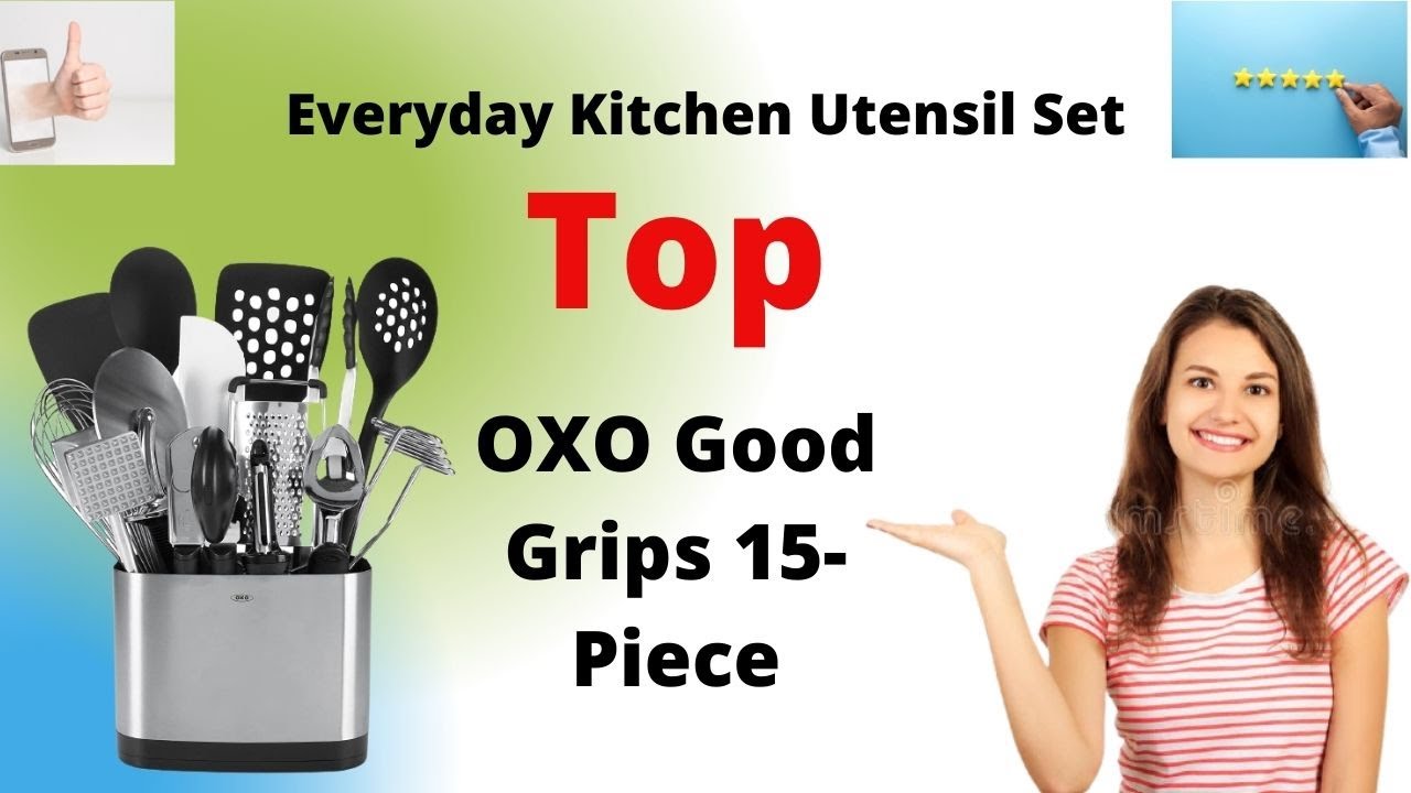 OXO Good Grips 15-Piece Everyday Kitchen Utensil Set, Silver