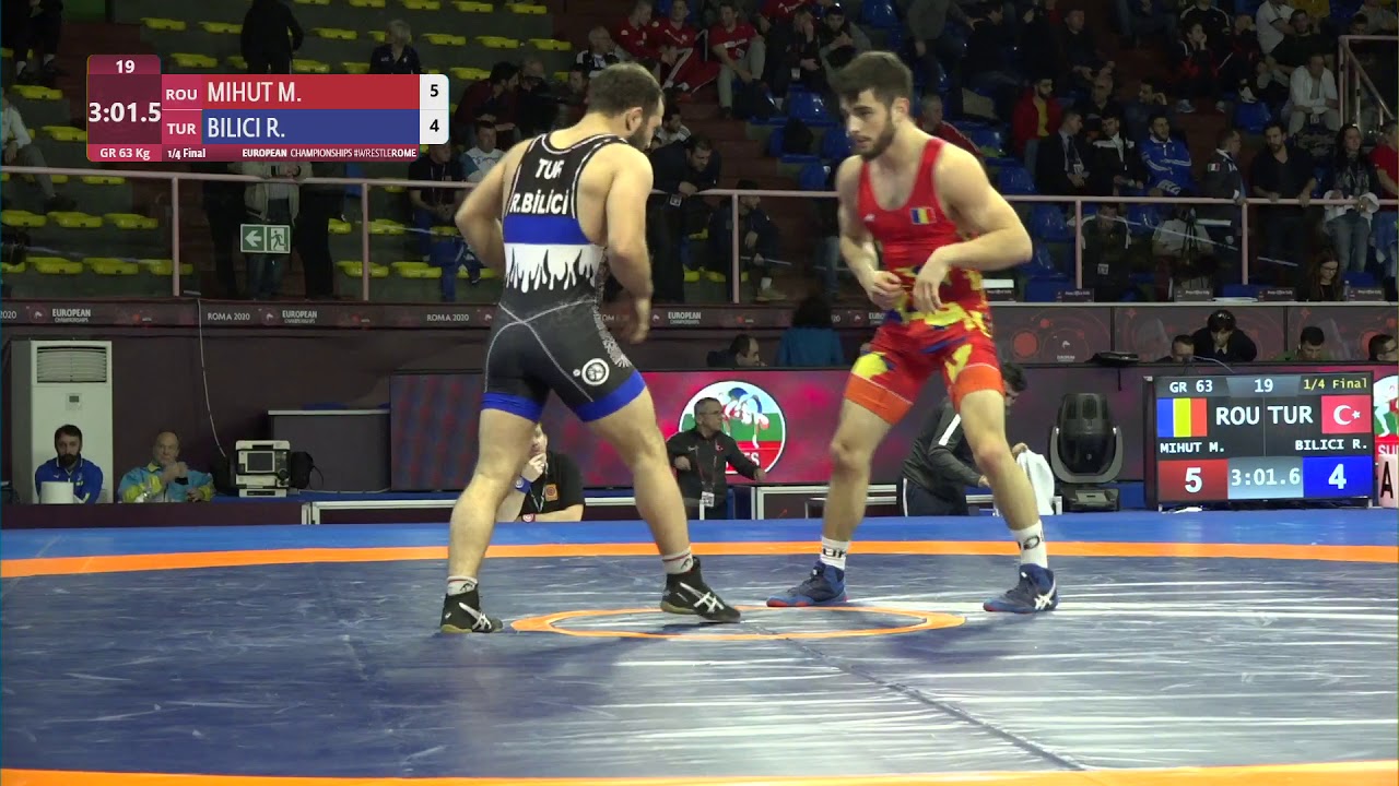 1/4 GR - 63 kg: M. MIHUT (ROU) v. R. BILICI (TUR)
