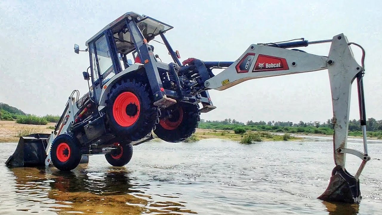 Bobcat B900 Stunt Video in River | JCB Machine Stunt Video | JCP | JCD