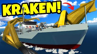 We Used a War Ship to Survive a KRAKEN in Stormworks Multiplayer?!