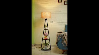 How to install Crosscut Metal Floor Lamp with three shelves