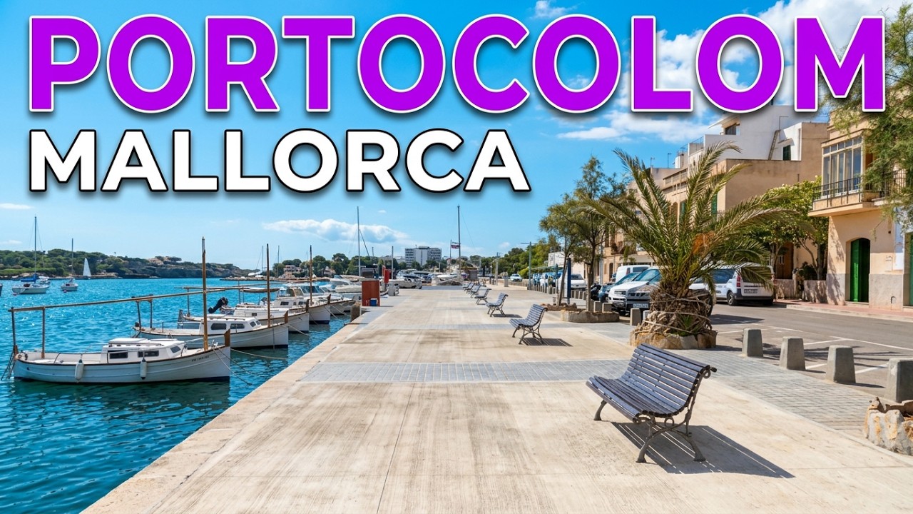 Walking Tour ⛵ PORTOCOLOM, MALLORCA | Caminata por el Paseo Marítimo y Bahía