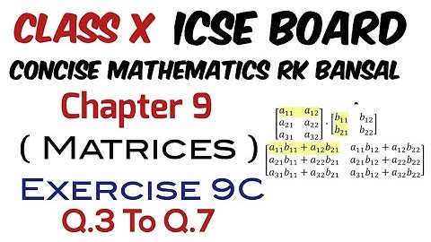 Exercise 9C Q.3 to Q.7 Class 10 Maths ICSE Board RK Bansal