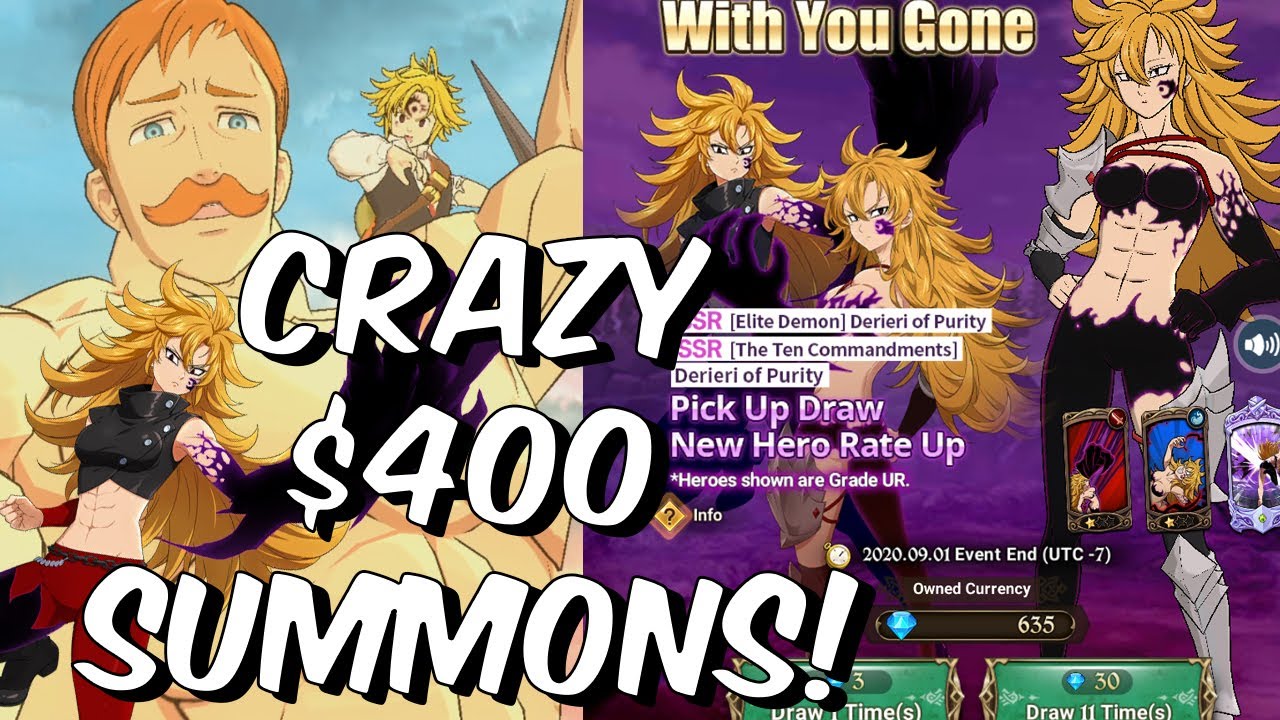CRAZY $400 Derieri Summons! - HOW MANY ESCANOR ANIMATIONS?! - Seven Deadly Sins: Grand Cross