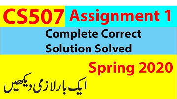 CS507 (Information Systems) Assignment 1 Complete Correct Solution Solved  Spring 2020