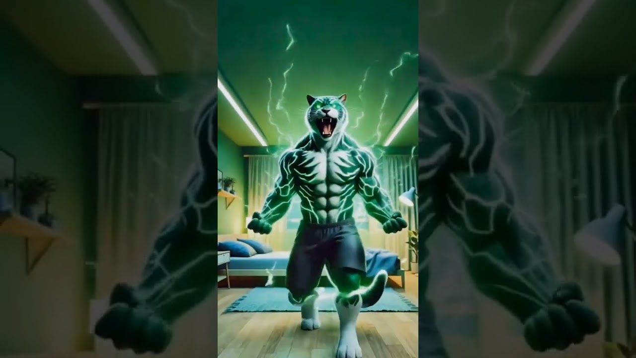 "The Kitten Turns into a Powerful Cat! 🐱💪⚡"||