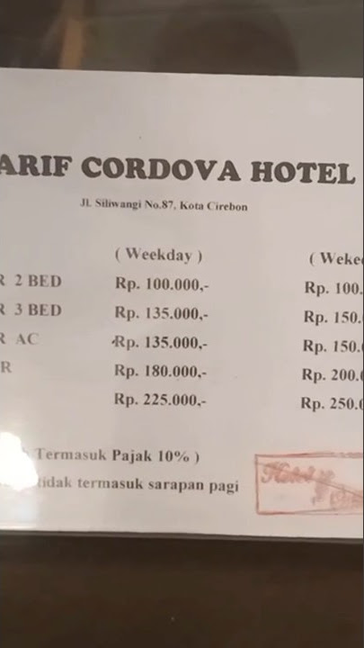 Tarif Hotel Murah