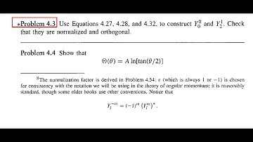 Introduction to Quantum Mechanics (2E) - Griffiths. Prob 4.3: Spherical Harmonics: Y_00, Y_21