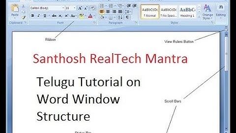 Ms Word interface Telugu Tutorial.