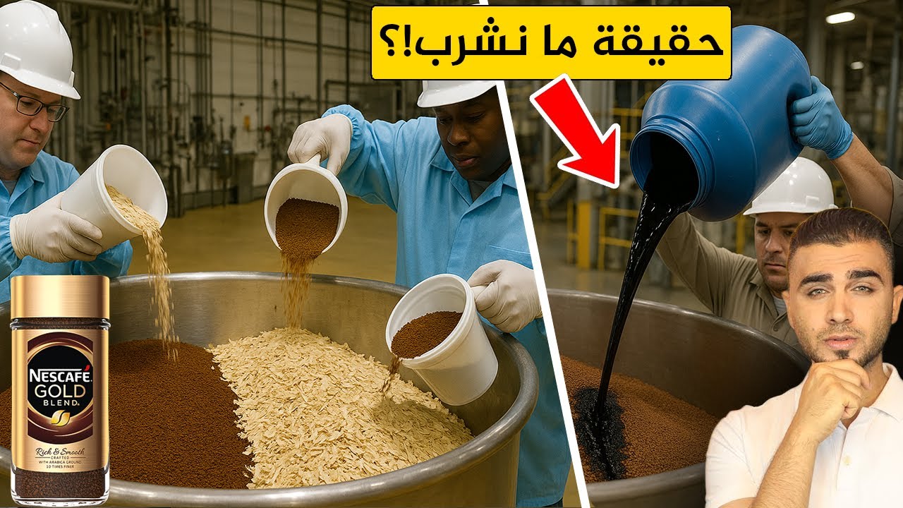 حقيقة بعض أنواع النسكافيه والكوفي ميت😱 خمس منتجات تُصنع بمكونات غريبة 😱