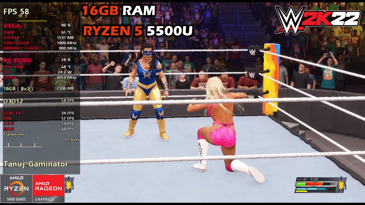 WWE 2K22 - RYZEN 5 5500U - 16GB RAM - VEGA 7 - BENCHMARK