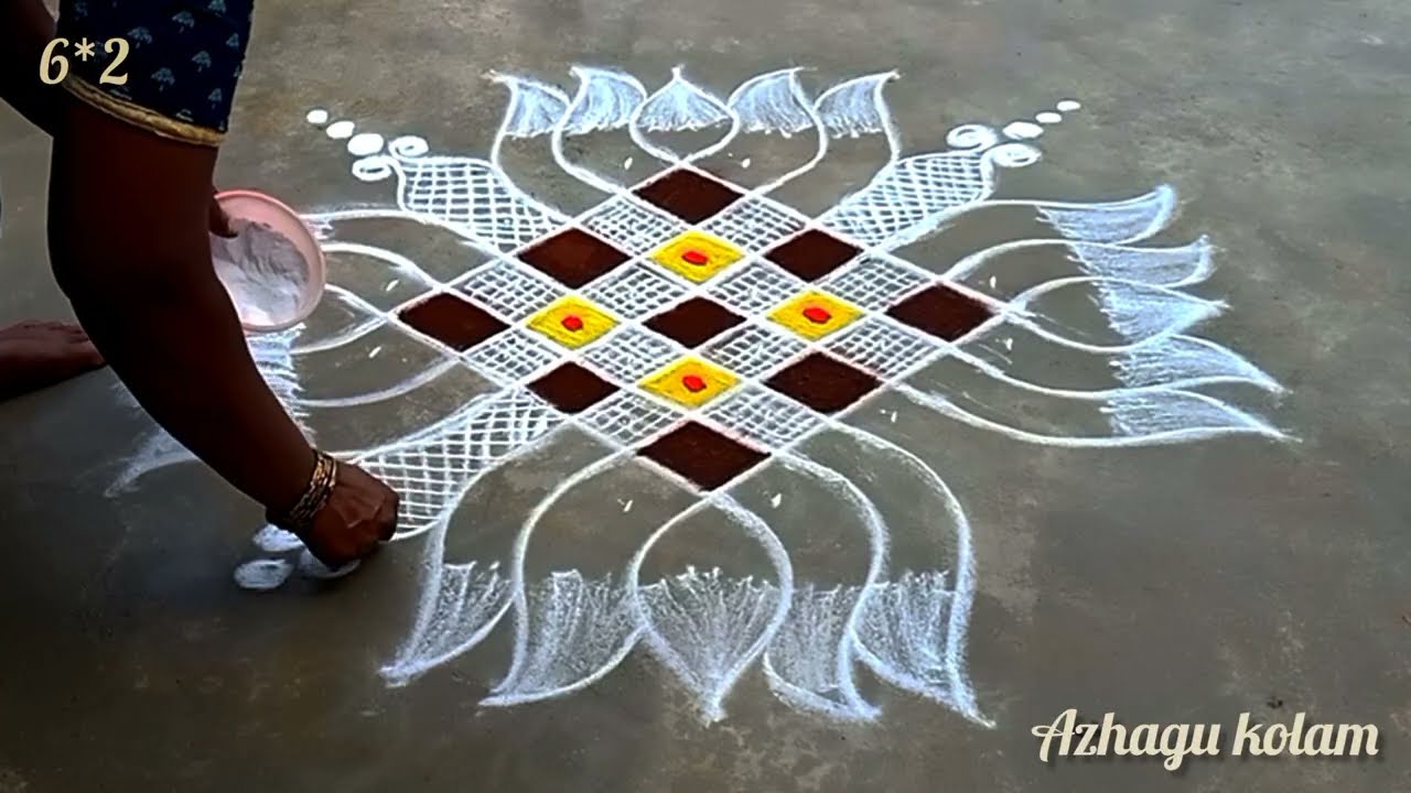 🏵️Friday treditional rangoli design with dots, 🌻kambikolangal, #rangoli #kolam #muggulu