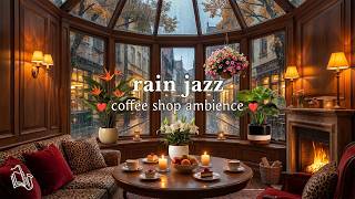 Bookstore Café in the Cozy Spring Rain 🌧️ Calm Smooth Jazz Ambience for Relaxation &amp; Focus