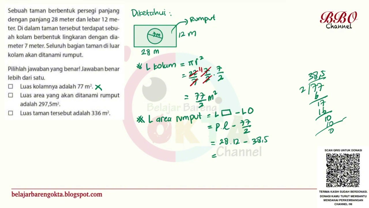 Geometry Word Problem | Calculating Area of a Garden and a Pond Step-by-Step