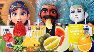 ONDEL ONDEL MINUM SEMUA SUSU DAN BUAH, ONDEL ONDEL LANGSUNG NYANYI ENAK SUSUNYA MAMA MAMA