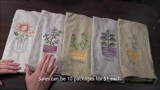 Machine Embroidery - Herb Kitchen Towels