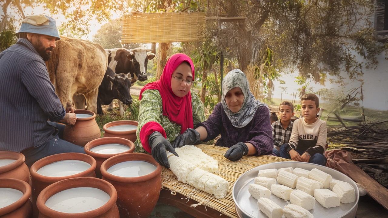 صناعة الجبنة القريش من الحليب كامل الدسم 🥛لسحور رمضان 