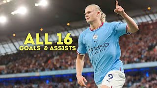 Erling Haaland All 16 Goals & Assists For Manchester City  in 2023 / 22
