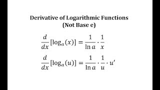 Ex 1 Derivative Of The Log Function Not Base E Youtube Ex 1 Derivative Of The Log Function Not Base E Youtube