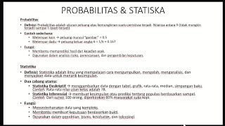Probabilitas dan Statiska, Distribusi Probabilitas (Normal, binominal, poisson) - Part 1