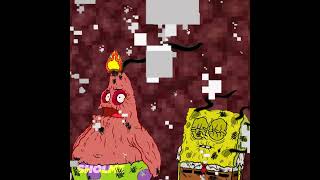 SpongeBob and Patrick for the first time in Nether  #minecraft  #spongebob   #memes