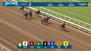 Factor P wins race 3 at Del Mar 8/7/26