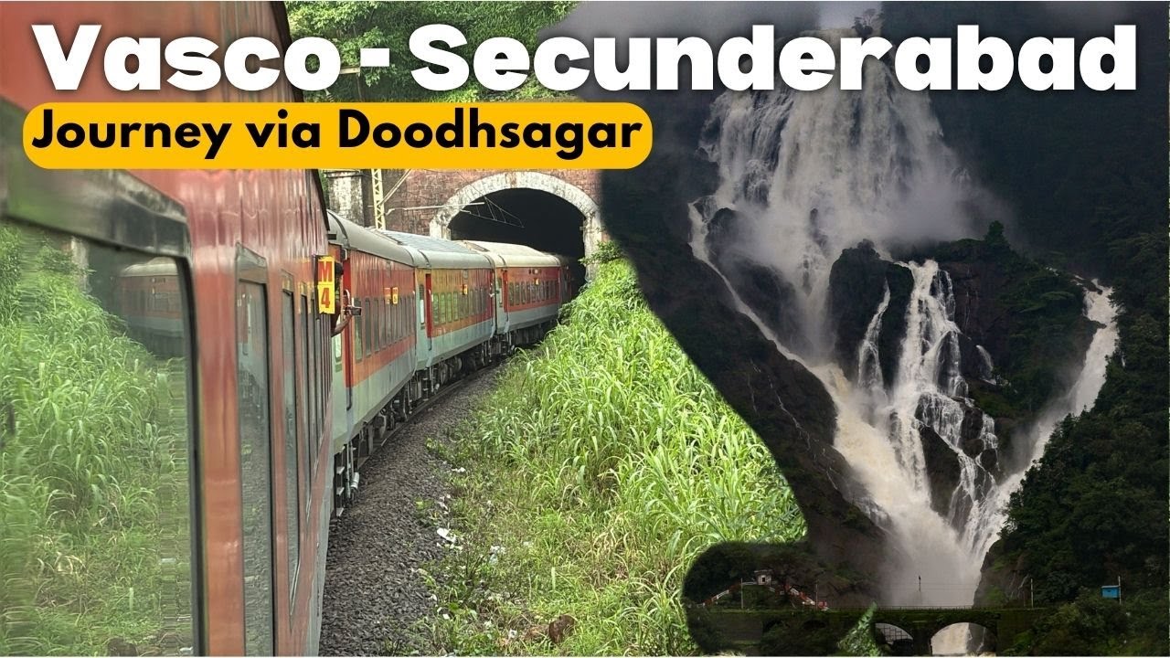 Journey through Doodhsagar Waterfall | Full Journey in 17040 Vasco Da Gama - Secunderabad Express 