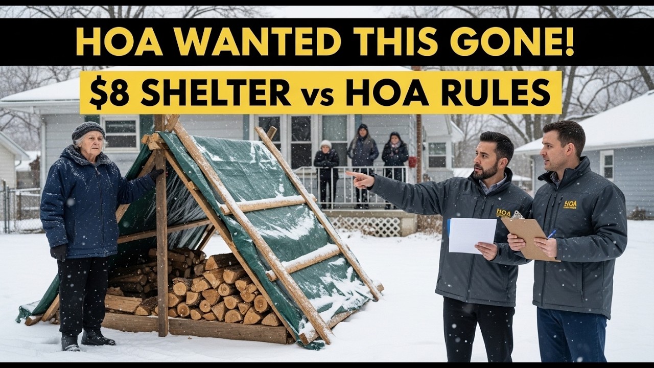“HOA Tried to Kick Her Out Before Winter — Her $8 Shelter Changed Everything”