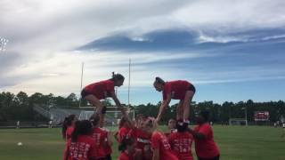 JV cheer pyramid