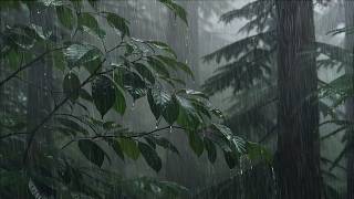 Let Go of Stress & Fall Asleep Better Tonight with Heavy Rain Therapy on Forest Leaves
