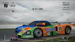 GT4 - Tsukuba Wet (Hard) - David vs Goliath (Subaru Impreza vs Mazda 787B)