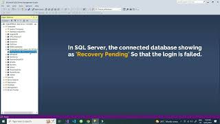 How to fix Recovery pending error in SQL Server?