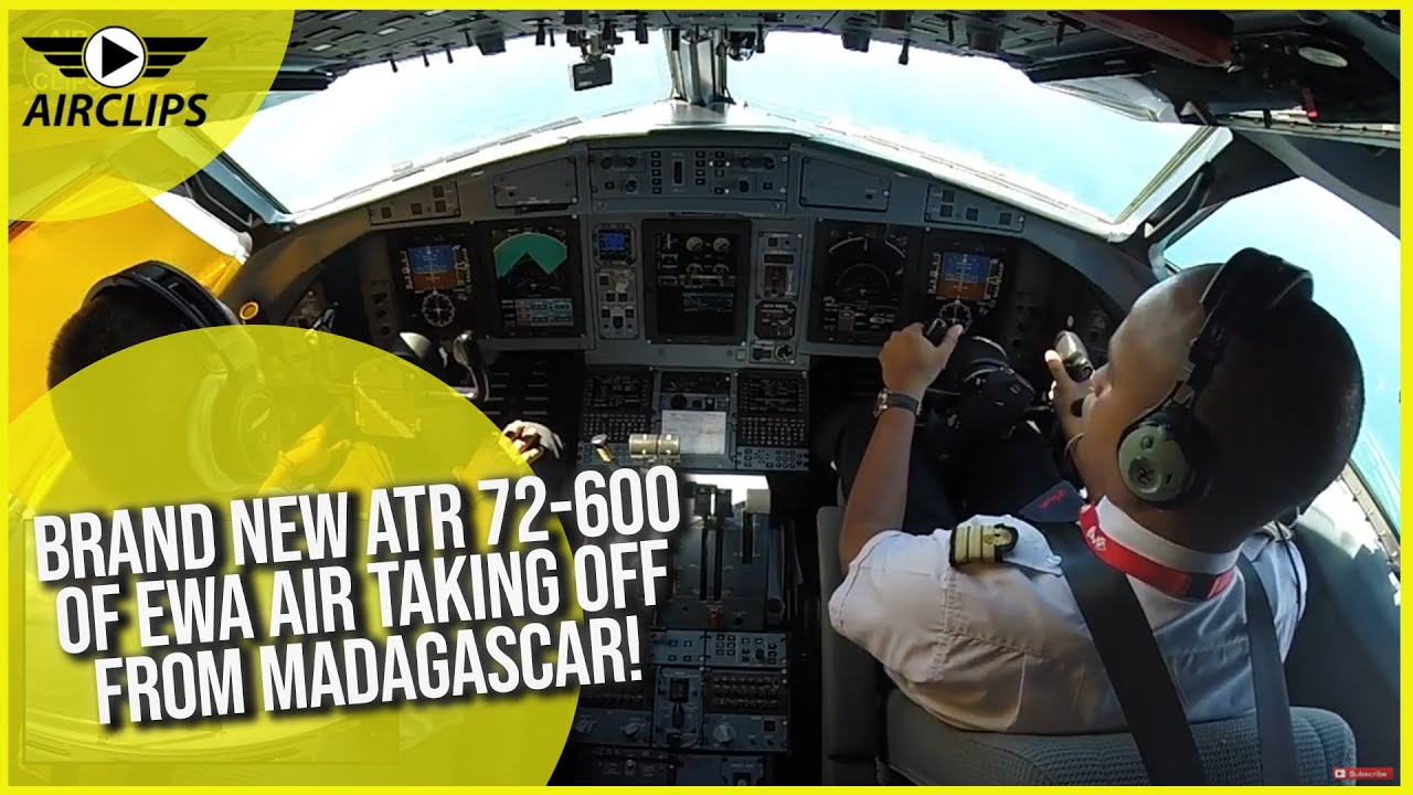 Cockpit Teamwork! Brand new ATR 72-600 of Ewa Air taking off from ...
