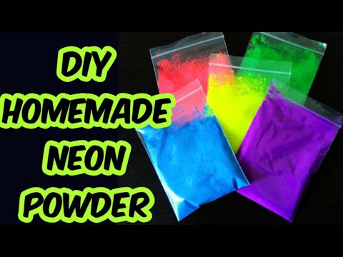 Diy Neon Powder/How to make neon powder at home/diy Flouresent pigment  powder/diy glow powder/neon 