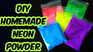 Diy Neon Powder/How to make neon powder at home/diy Flouresent pigment powder/diy glow powder/neon
