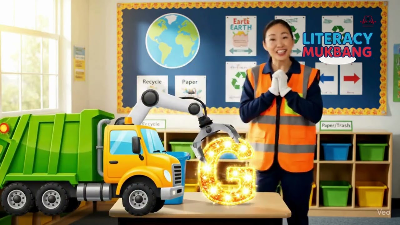 G is for Garbage Truck! | Literacy Mukbang™ | Eye Heart Literacy | Phonics Fun for Kids