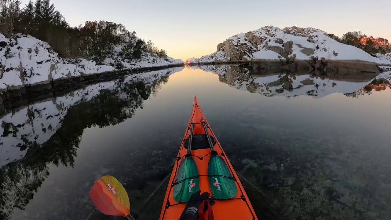 Winter kayaking in Norway