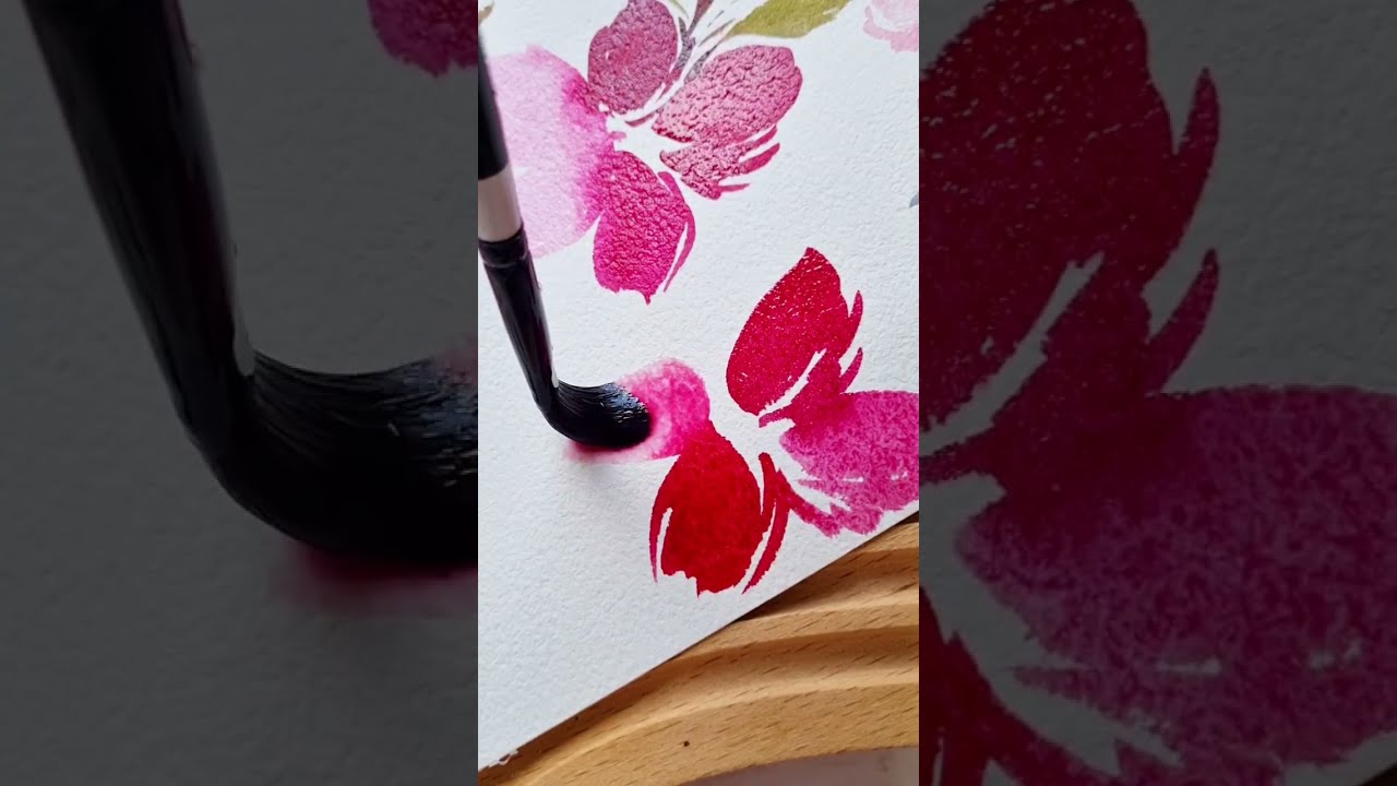 Paint A Five Petal Watercolor Flower Using Cat S Tongue Brush