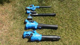 Kobalt Leaf Blowers Compared - Grass and Car Drying 80v 800 cfm 24v 540 cfm 270 cfm and 110 cfm