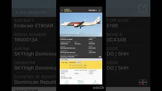 Sky high Dominica 🇩🇲 Embraer E190AR age 19 years old diverted to Santo Domingo