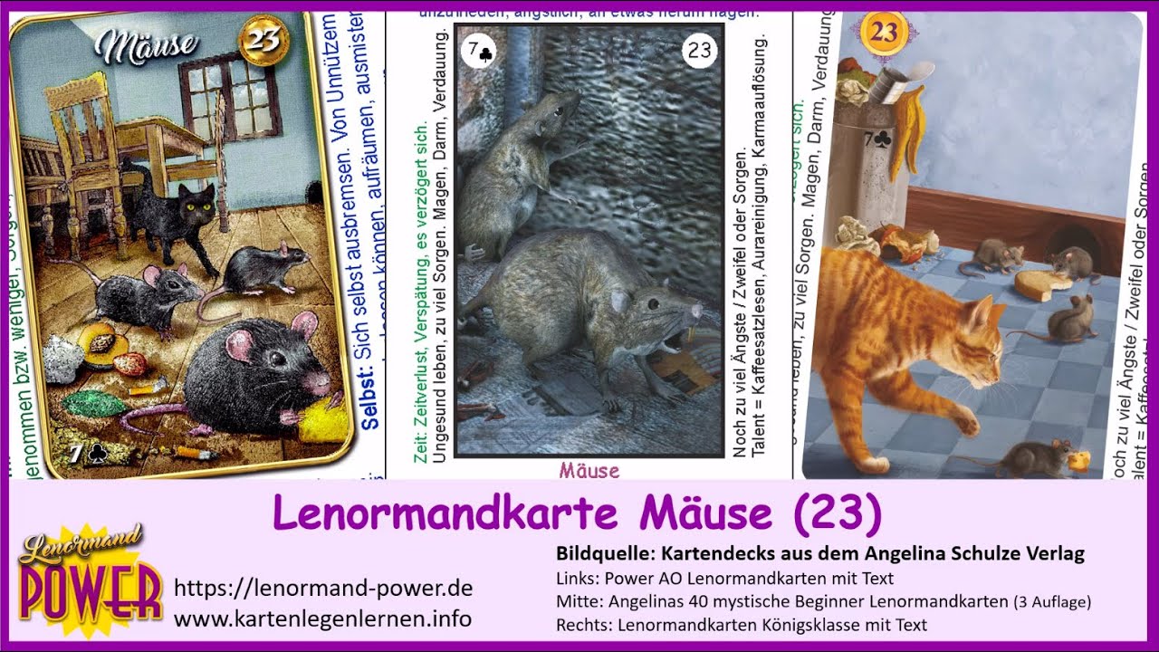 Lenormandkarte Maeuse Deutungen und Orakelfrage für Dich