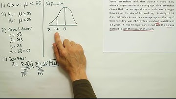 P-value approach to hypothesis testing: claims about the mean, example 1