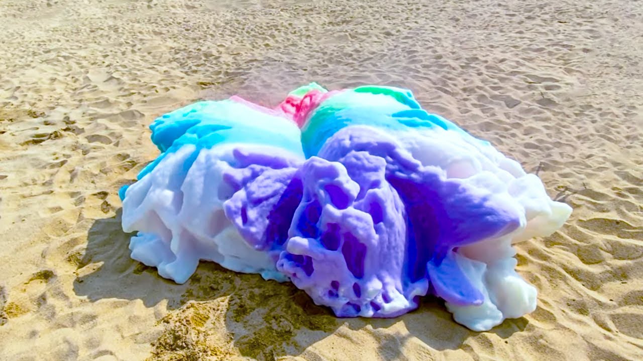 EXPERIMENT: Giant Toothpaste Eruption from Giant Fanta, Coca Cola, Mentos, Mtn Dew