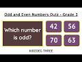 Odd and Even Numbers Quiz for Grade 3 | 25 MCQs with Answers for Kids | Online Maths Practice Test