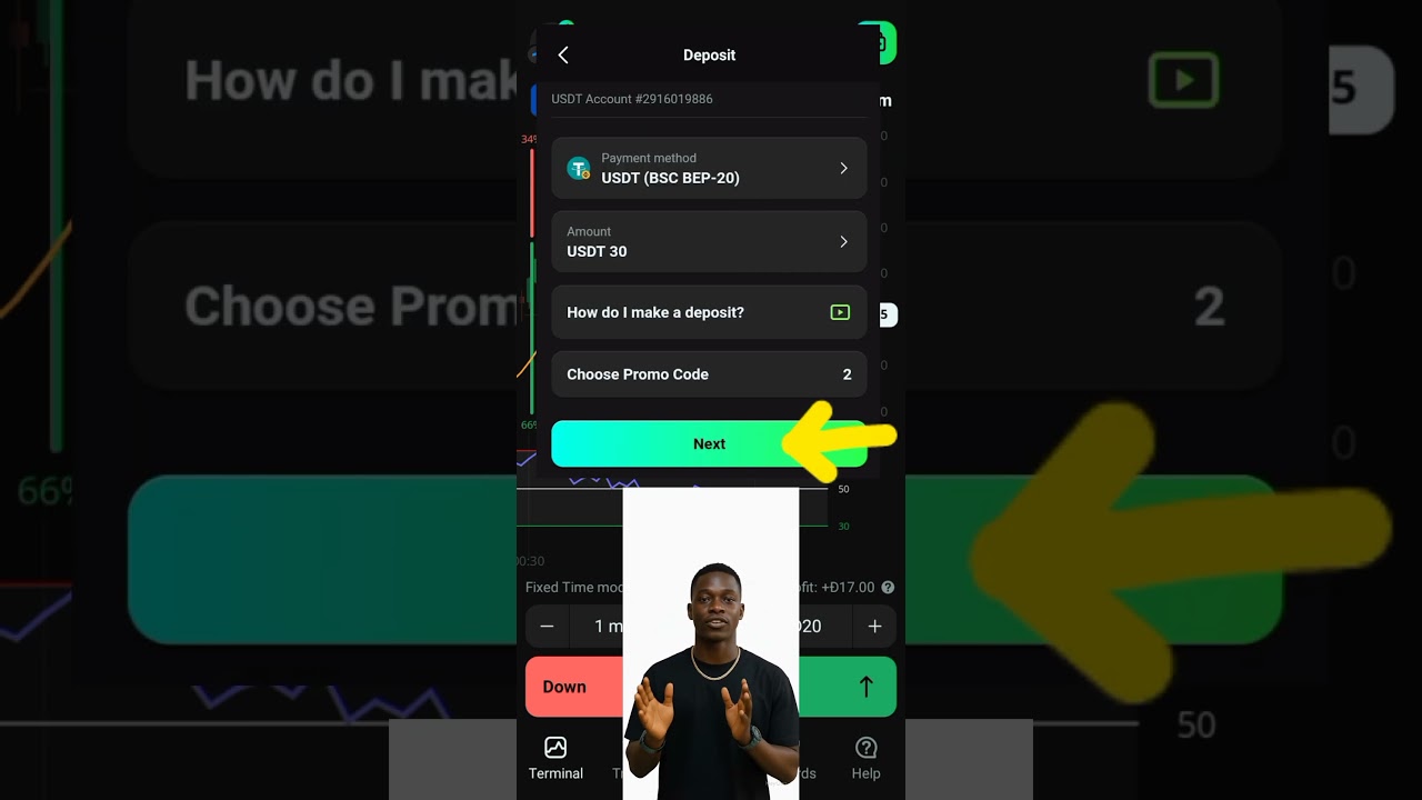 how to deposit USDT on olymptrade 
